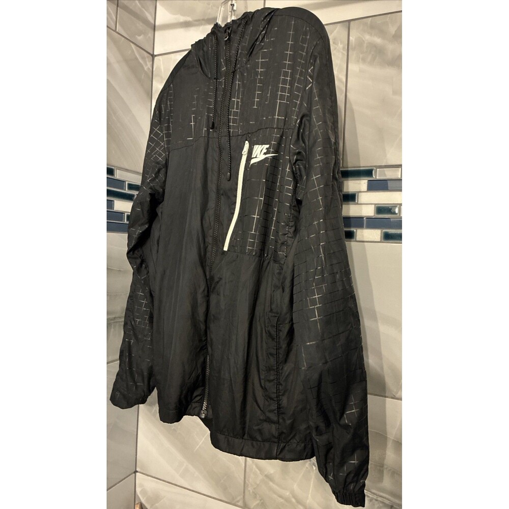 Nike Air Jacket Windbreaker Black Zip Up Woven Tech Utility Hoodie Mesh Lined M - Picture 7 of 16